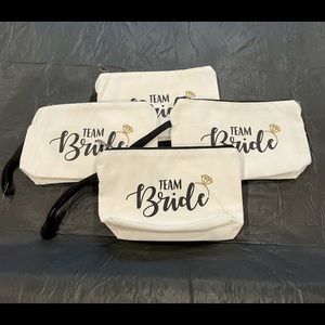 🌈 “Team Bride” set of (4) makeup/accessories bags 🌈